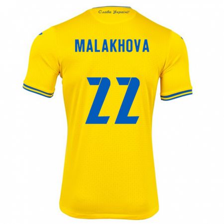 Kandiny Herren Ukraine Yana Malakhova #22 Gelb Heimtrikot Trikot 24-26 T-Shirt