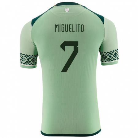 Kandiny Herren Bolivien Miguelito #7 Hellgrün Heimtrikot Trikot 24-26 T-Shirt