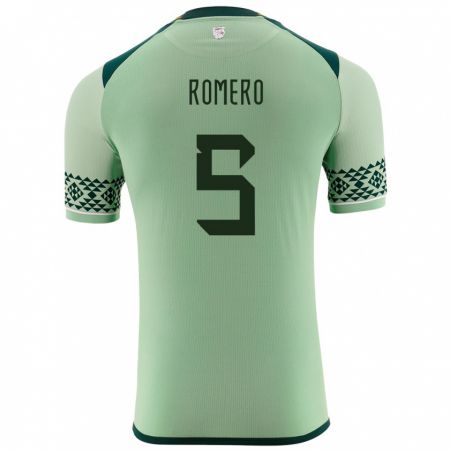 Kandiny Herren Bolivien César Romero #5 Hellgrün Heimtrikot Trikot 24-26 T-Shirt