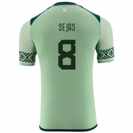 Kandiny Herren Bolivien Carlos Sejas #8 Hellgrün Heimtrikot Trikot 24-26 T-Shirt