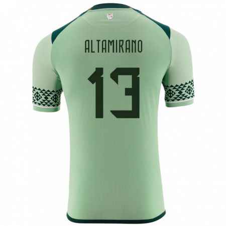 Kandiny Herren Bolivien Sebastian Altamirano #13 Hellgrün Heimtrikot Trikot 24-26 T-Shirt