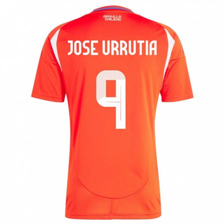 Kandiny Herren Chile María José Urrutia #9 Rot Heimtrikot Trikot 24-26 T-Shirt
