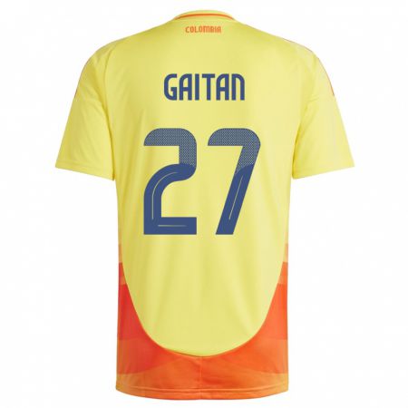 Kandiny Herren Kolumbien Natalia Gaitán #27 Gelb Heimtrikot Trikot 24-26 T-Shirt