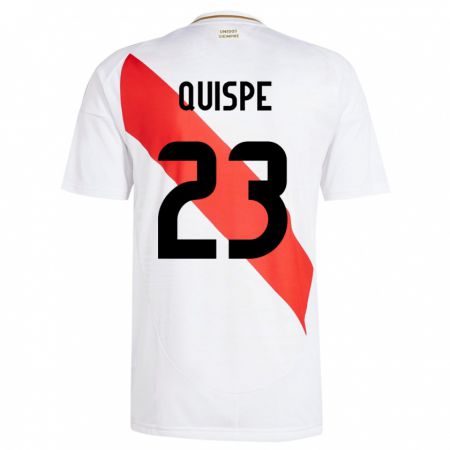 Kandiny Herren Peru Piero Quispe #23 Weiß Heimtrikot Trikot 24-26 T-Shirt