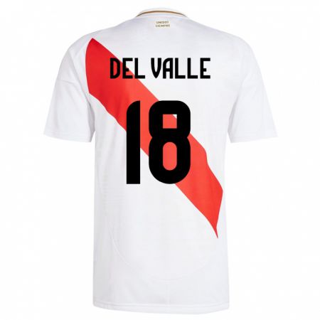 Kandiny Herren Peru Yamir Del Valle #18 Weiß Heimtrikot Trikot 24-26 T-Shirt