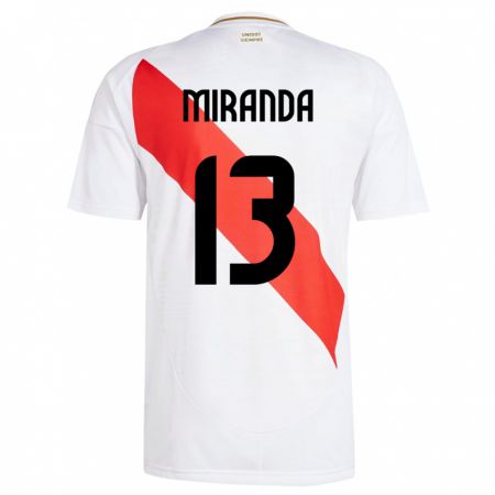 Kandiny Herren Peru Yoselin Miranda #13 Weiß Heimtrikot Trikot 24-26 T-Shirt