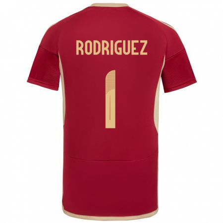 Kandiny Herren Venezuela Samuel Rodriguez #1 Burgund Heimtrikot Trikot 24-26 T-Shirt