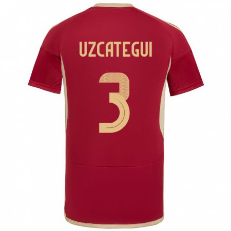 Kandiny Herren Venezuela Rafael Uzcátegui #3 Burgund Heimtrikot Trikot 24-26 T-Shirt