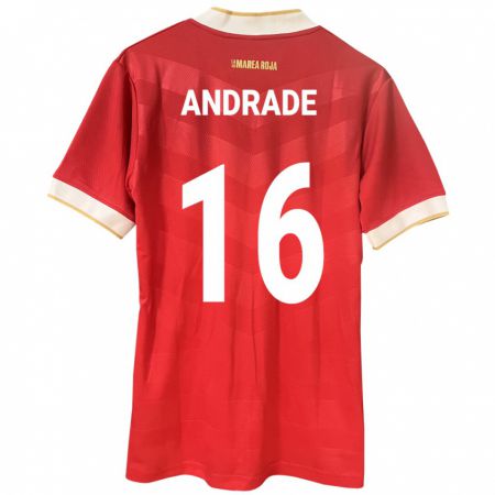 Kandiny Herren Panama Andrés Andrade #16 Rot Heimtrikot Trikot 24-26 T-Shirt