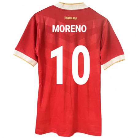 Kandiny Herren Panama Éric Moreno #10 Rot Heimtrikot Trikot 24-26 T-Shirt