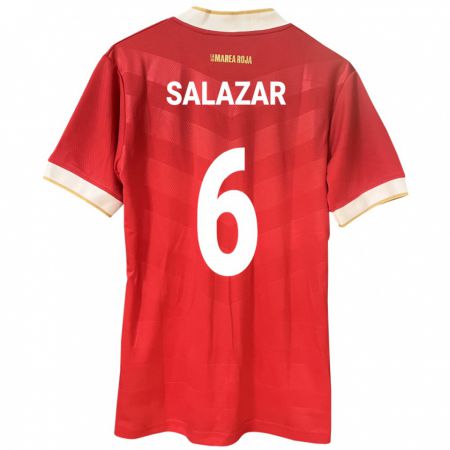 Kandiny Herren Panama Deysiré Salazar #6 Rot Heimtrikot Trikot 24-26 T-Shirt
