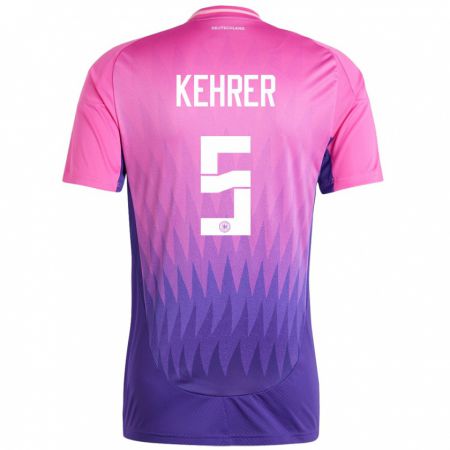 Kandiny Herren Deutschland Thilo Kehrer #5 Pink Lila Auswärtstrikot Trikot 24-26 T-Shirt