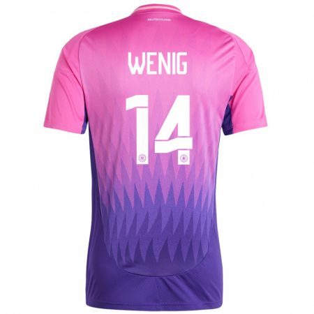 Kandiny Herren Deutschland Marcel Wenig #14 Pink Lila Auswärtstrikot Trikot 24-26 T-Shirt