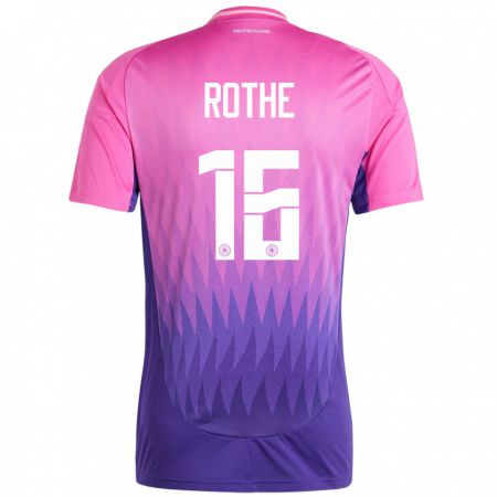 Kandiny Herren Deutschland Tom Rothe #16 Pink Lila Auswärtstrikot Trikot 24-26 T-Shirt