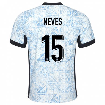 Kandiny Herren Portugal Joao Neves #15 Cremeblau Auswärtstrikot Trikot 24-26 T-Shirt