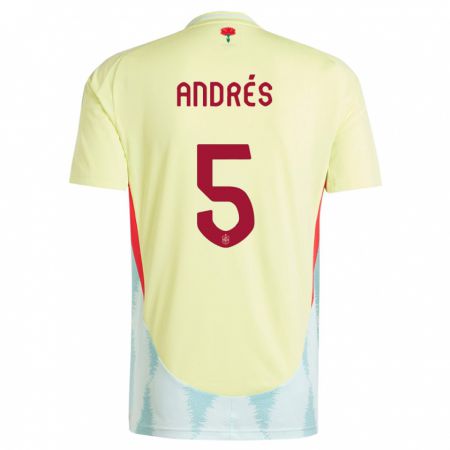 Kandiny Herren Spanien Ivana Andres #5 Gelb Auswärtstrikot Trikot 24-26 T-Shirt