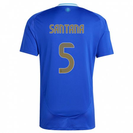 Kandiny Herren Argentinien Vanesa Santana #5 Blau Auswärtstrikot Trikot 24-26 T-Shirt