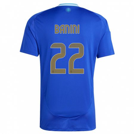 Kandiny Herren Argentinien Estefania Banini #22 Blau Auswärtstrikot Trikot 24-26 T-Shirt