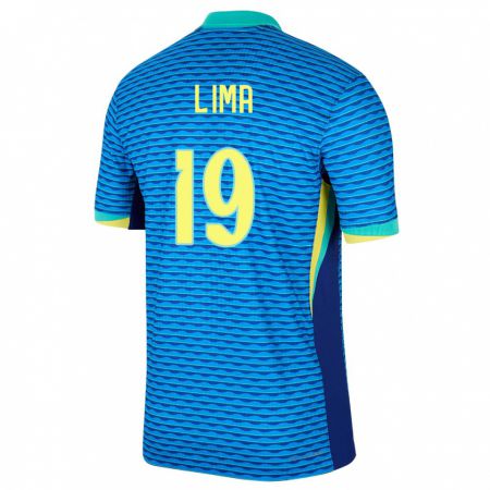 Kandiny Herren Brasilien Felipe Lima #19 Blau Auswärtstrikot Trikot 24-26 T-Shirt