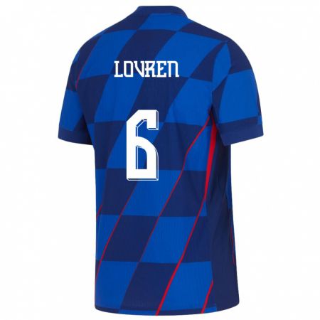 Kandiny Herren Kroatien Dejan Lovren #6 Blau Auswärtstrikot Trikot 24-26 T-Shirt