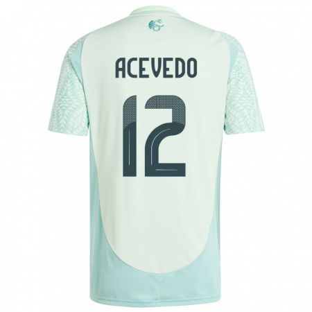 Kandiny Herren Mexiko Carlos Acevedo #12 Leinengrün Auswärtstrikot Trikot 24-26 T-Shirt