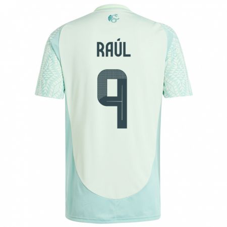 Kandiny Herren Mexiko Raul Jimenez #9 Leinengrün Auswärtstrikot Trikot 24-26 T-Shirt