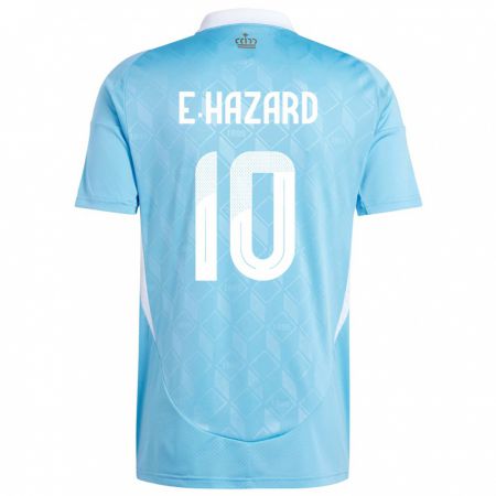 Kandiny Herren Belgien Eden Hazard #10 Blau Auswärtstrikot Trikot 24-26 T-Shirt