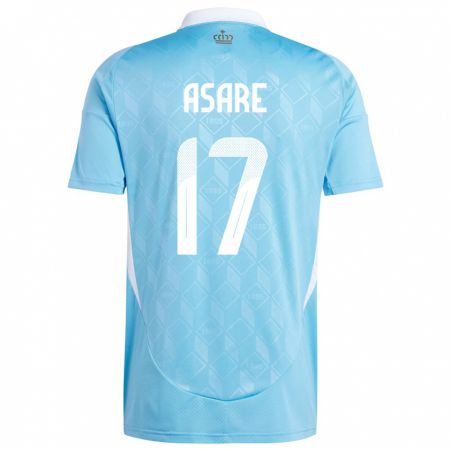 Kandiny Herren Belgien Dirk Asare #17 Blau Auswärtstrikot Trikot 24-26 T-Shirt