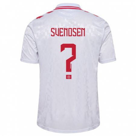 Kandiny Herren Dänemark Tjalfe Svendsen #0 Weiß Auswärtstrikot Trikot 24-26 T-Shirt