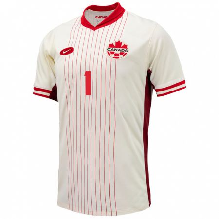 Kandiny Herren Kanada James Pantemis #1 Weiß Auswärtstrikot Trikot 24-26 T-Shirt