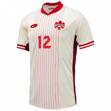 Kandiny Herren Kanada Mohamed Farsi #12 Weiß Auswärtstrikot Trikot 24-26 T-Shirt