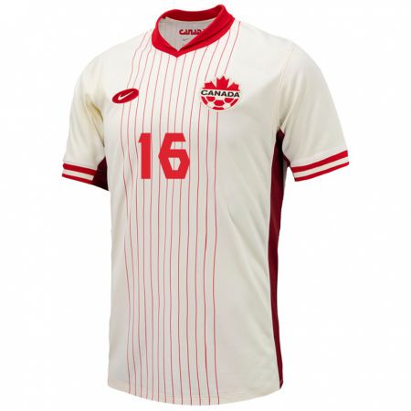 Kandiny Herren Kanada Maxime Crépeau #16 Weiß Auswärtstrikot Trikot 24-26 T-Shirt