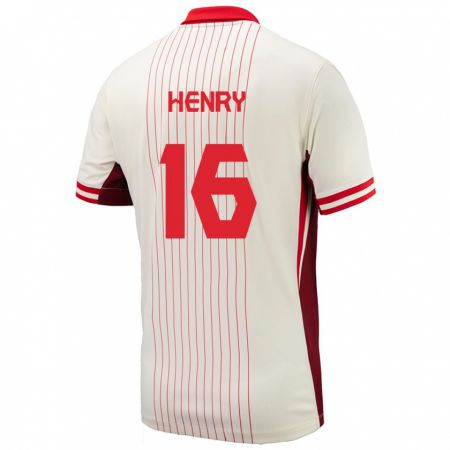 Kandiny Herren Kanada Maël Henry #16 Weiß Auswärtstrikot Trikot 24-26 T-Shirt
