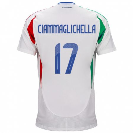 Kandiny Herren Italien Aaron Ciammaglichella #17 Weiß Auswärtstrikot Trikot 24-26 T-Shirt