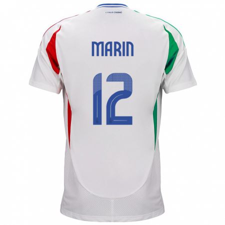 Kandiny Herren Italien Renato Marin #12 Weiß Auswärtstrikot Trikot 24-26 T-Shirt