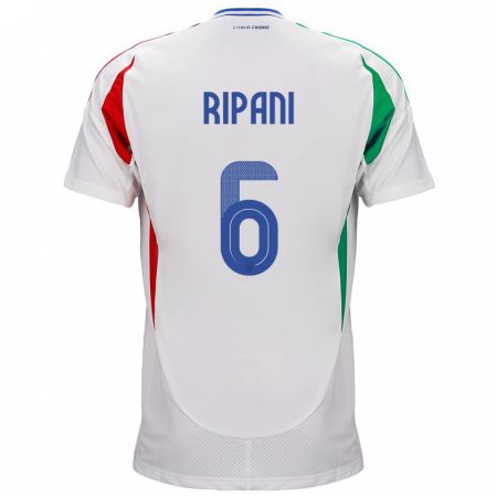 Kandiny Herren Italien Diego Ripani #6 Weiß Auswärtstrikot Trikot 24-26 T-Shirt