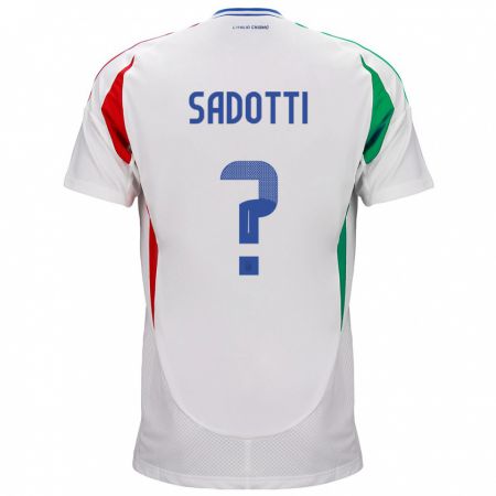 Kandiny Herren Italien Edoardo Sadotti #0 Weiß Auswärtstrikot Trikot 24-26 T-Shirt