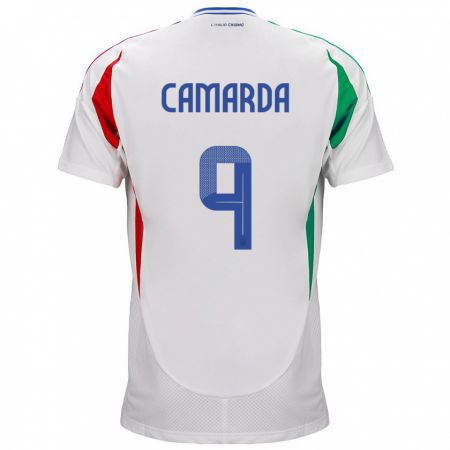 Kandiny Herren Italien Francesco Camarda #9 Weiß Auswärtstrikot Trikot 24-26 T-Shirt