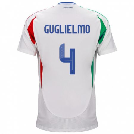 Kandiny Herren Italien Lucia Di Guglielmo #4 Weiß Auswärtstrikot Trikot 24-26 T-Shirt