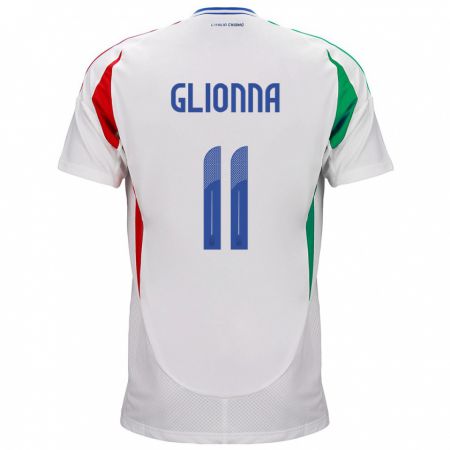 Kandiny Herren Italien Benedetta Glionna #11 Weiß Auswärtstrikot Trikot 24-26 T-Shirt