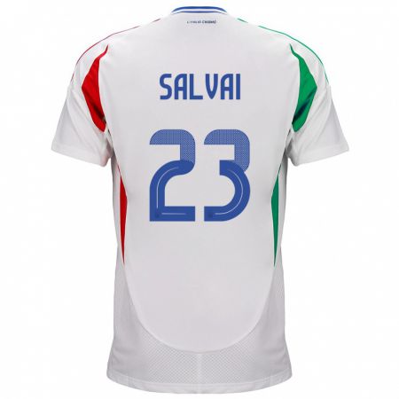 Kandiny Herren Italien Cecilia Salvai #23 Weiß Auswärtstrikot Trikot 24-26 T-Shirt