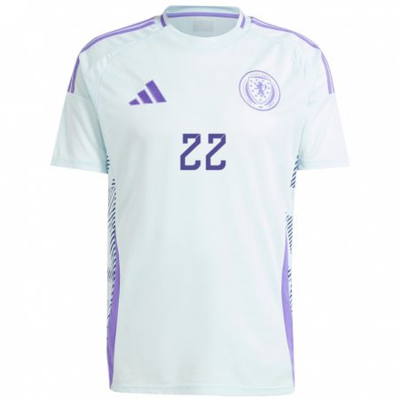 Kandiny Herren Schottland Erin Cuthbert #22 Helles Mintblau Auswärtstrikot Trikot 24-26 T-Shirt