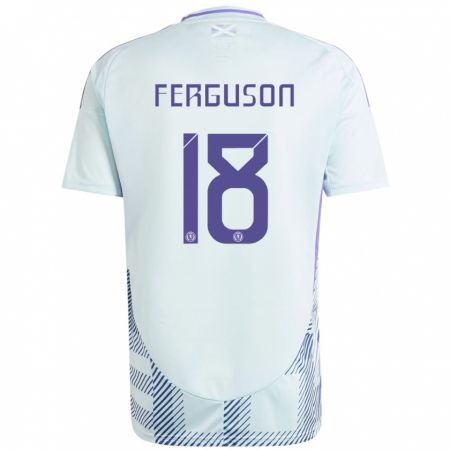 Kandiny Herren Schottland Lewis Ferguson #18 Helles Mintblau Auswärtstrikot Trikot 24-26 T-Shirt