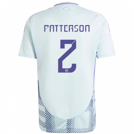 Kandiny Herren Schottland Nathan Patterson #2 Helles Mintblau Auswärtstrikot Trikot 24-26 T-Shirt