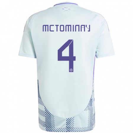 Kandiny Herren Schottland Scott Mctominay #4 Helles Mintblau Auswärtstrikot Trikot 24-26 T-Shirt