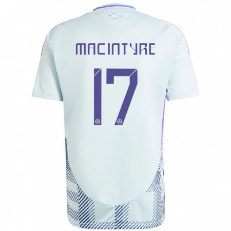 Kandiny Herren Schottland Jacob Macintyre #17 Helles Mintblau Auswärtstrikot Trikot 24-26 T-Shirt