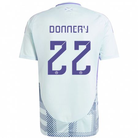 Kandiny Herren Schottland Julian Donnery #22 Helles Mintblau Auswärtstrikot Trikot 24-26 T-Shirt