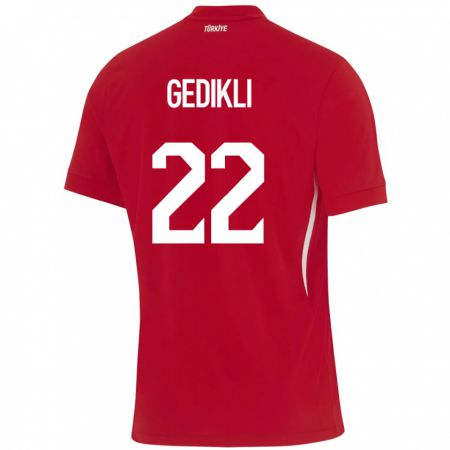 Kandiny Herren Türkei Berkant Gedikli #22 Rot Auswärtstrikot Trikot 24-26 T-Shirt