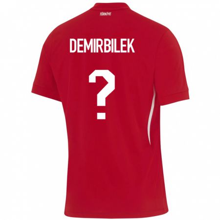 Kandiny Herren Türkei Ali Demirbilek #0 Rot Auswärtstrikot Trikot 24-26 T-Shirt