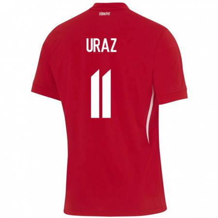 Kandiny Herren Türkei Yağmur Uraz #11 Rot Auswärtstrikot Trikot 24-26 T-Shirt